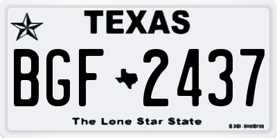 TX license plate BGF2437