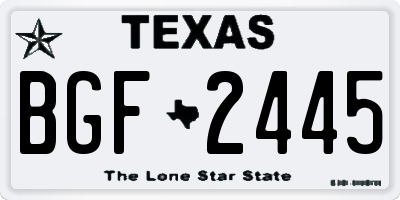 TX license plate BGF2445