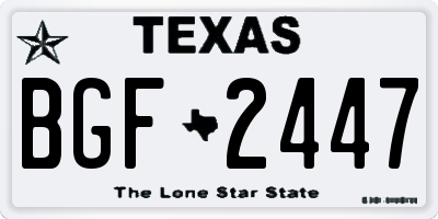 TX license plate BGF2447