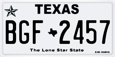 TX license plate BGF2457