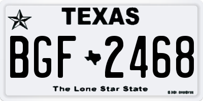 TX license plate BGF2468