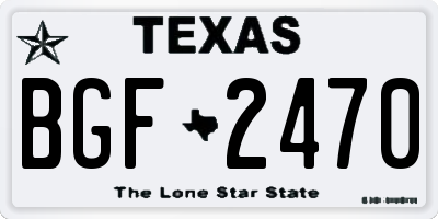 TX license plate BGF2470
