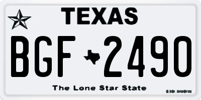 TX license plate BGF2490