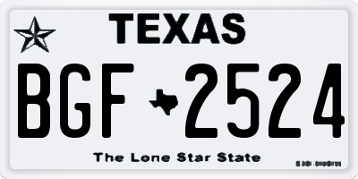 TX license plate BGF2524