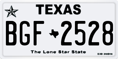 TX license plate BGF2528