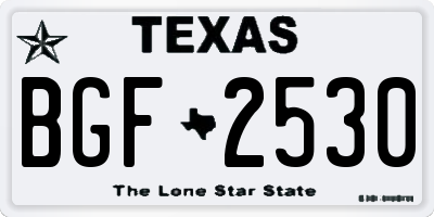 TX license plate BGF2530