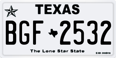 TX license plate BGF2532