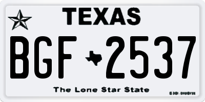TX license plate BGF2537