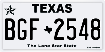 TX license plate BGF2548