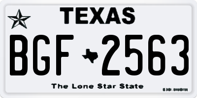 TX license plate BGF2563