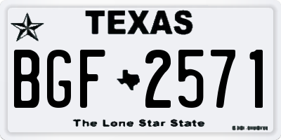 TX license plate BGF2571