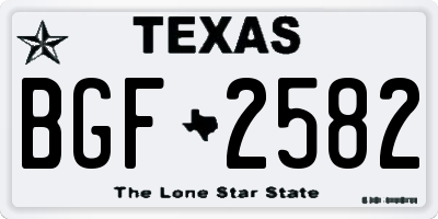 TX license plate BGF2582