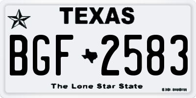 TX license plate BGF2583