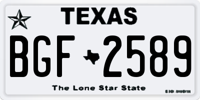 TX license plate BGF2589