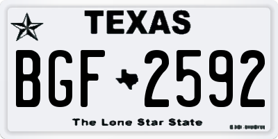 TX license plate BGF2592