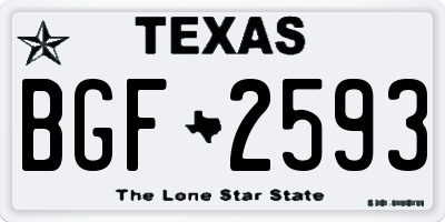TX license plate BGF2593