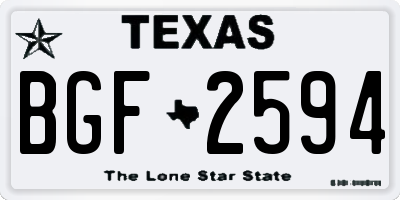 TX license plate BGF2594