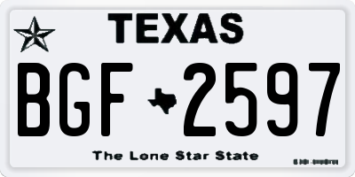 TX license plate BGF2597