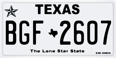 TX license plate BGF2607