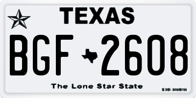 TX license plate BGF2608