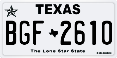 TX license plate BGF2610