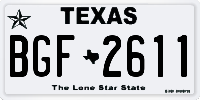 TX license plate BGF2611