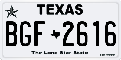 TX license plate BGF2616