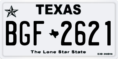 TX license plate BGF2621