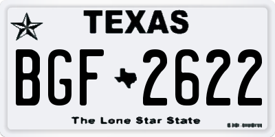 TX license plate BGF2622