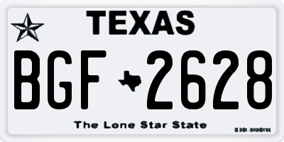 TX license plate BGF2628