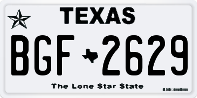 TX license plate BGF2629