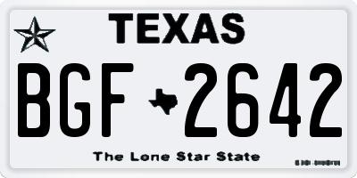 TX license plate BGF2642