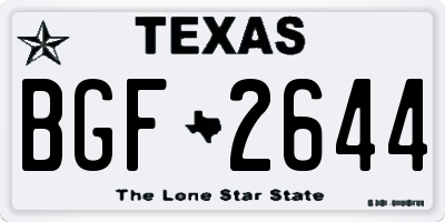 TX license plate BGF2644