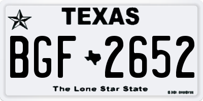 TX license plate BGF2652