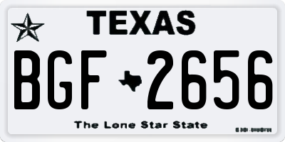 TX license plate BGF2656
