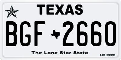 TX license plate BGF2660