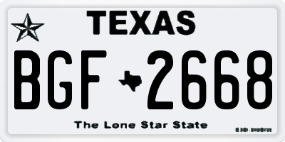 TX license plate BGF2668