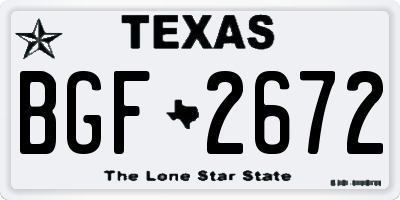 TX license plate BGF2672