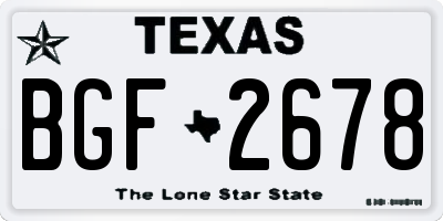 TX license plate BGF2678