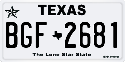 TX license plate BGF2681