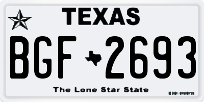 TX license plate BGF2693