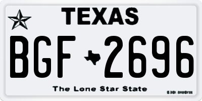 TX license plate BGF2696