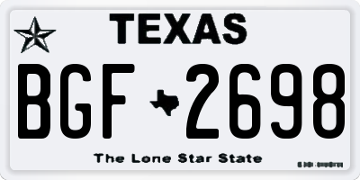 TX license plate BGF2698
