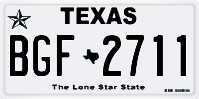 TX license plate BGF2711