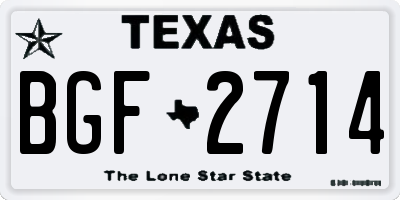 TX license plate BGF2714