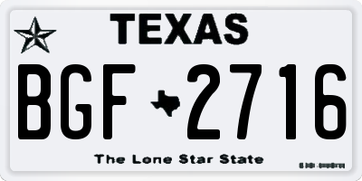 TX license plate BGF2716