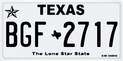 TX license plate BGF2717
