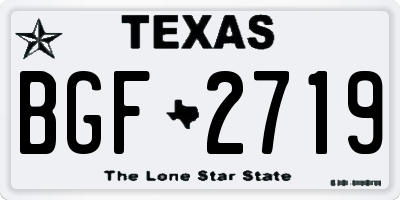 TX license plate BGF2719