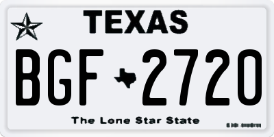 TX license plate BGF2720