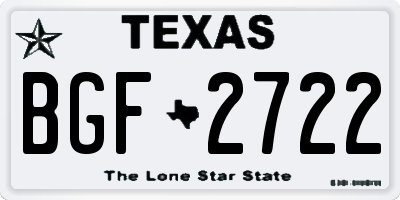 TX license plate BGF2722